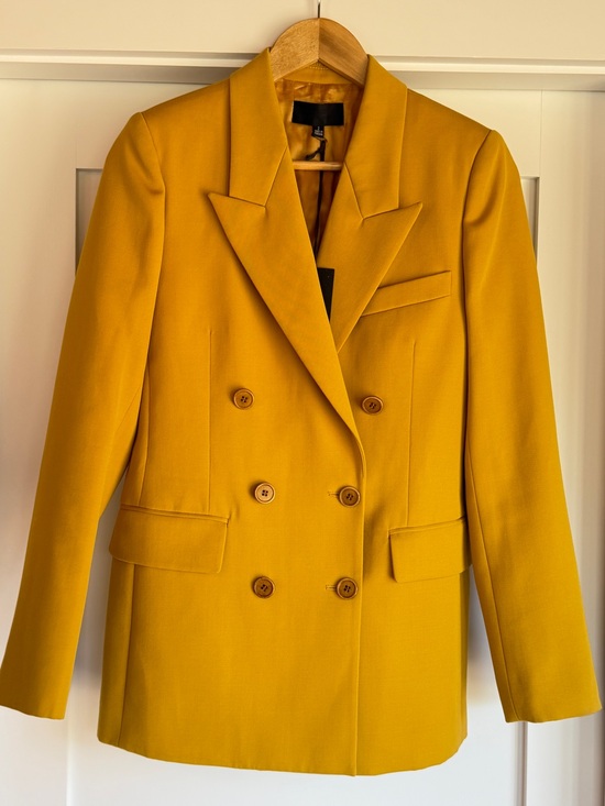 Nili Lotan Jackets & Blazers - Nili Lotan Double-Breasted Mustard Valerie Jacket